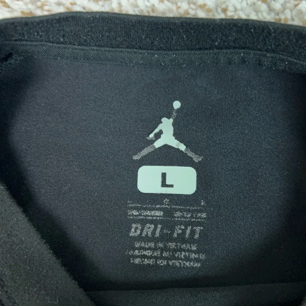 Jordan Shirt Men Large Black Activewear Jumpman Training Dri-FIT T Basketball